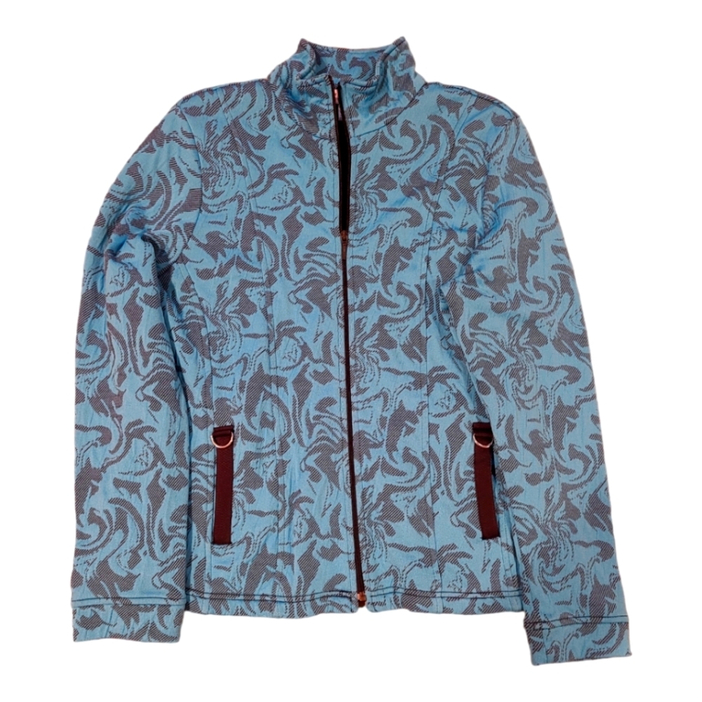 Rafael Sport Blue Black Paisley Jacket Sz XL